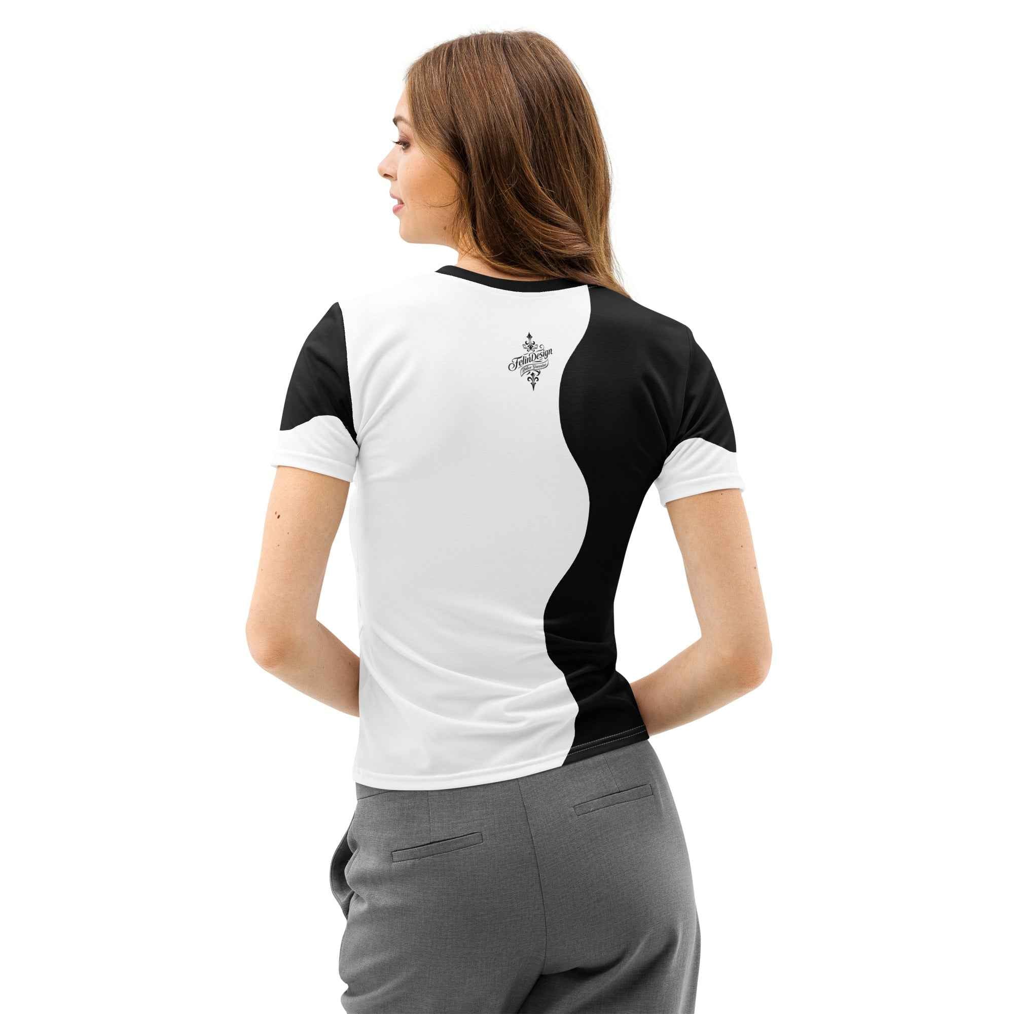 Women's Cotton Crew Neck T-Shirt - Premium Stretch Short Sleeve Tee FelinDesign