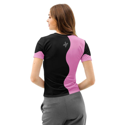 Neck T-Shirt - Premium Stretch Short Sleeve Tee Rose FelinDesign
