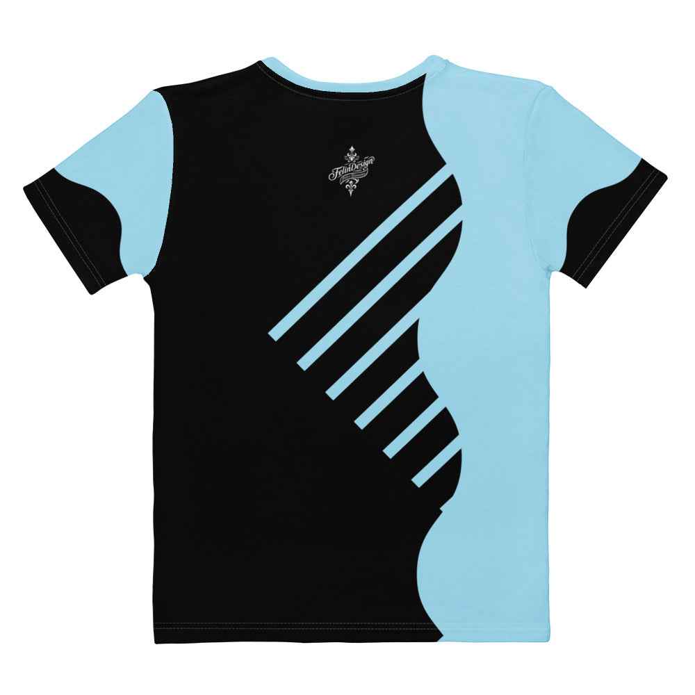 Women's Cotton Crew Neck T-Shirt - Premium Stretch Short Sleeve Tee Sky blue FelinDesign