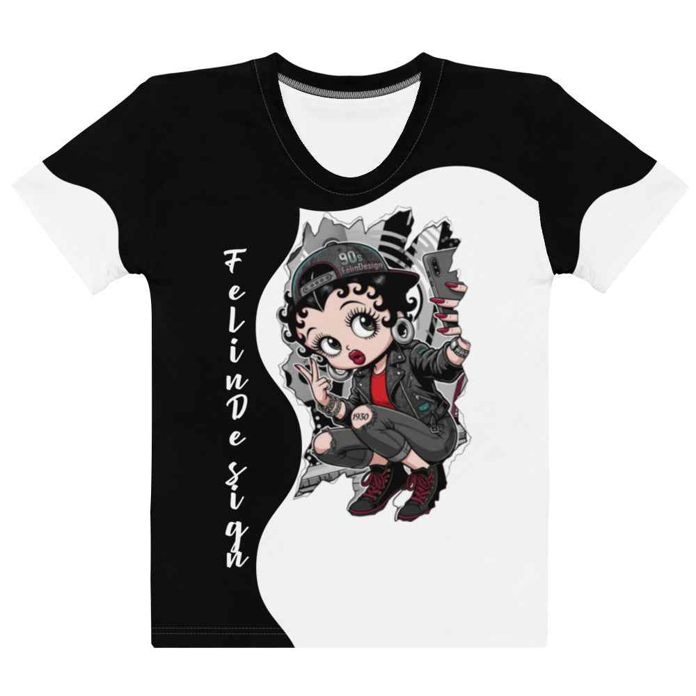 Women's Cotton Crew Neck T-Shirt - Premium Stretch Short Sleeve Tee FelinDesign