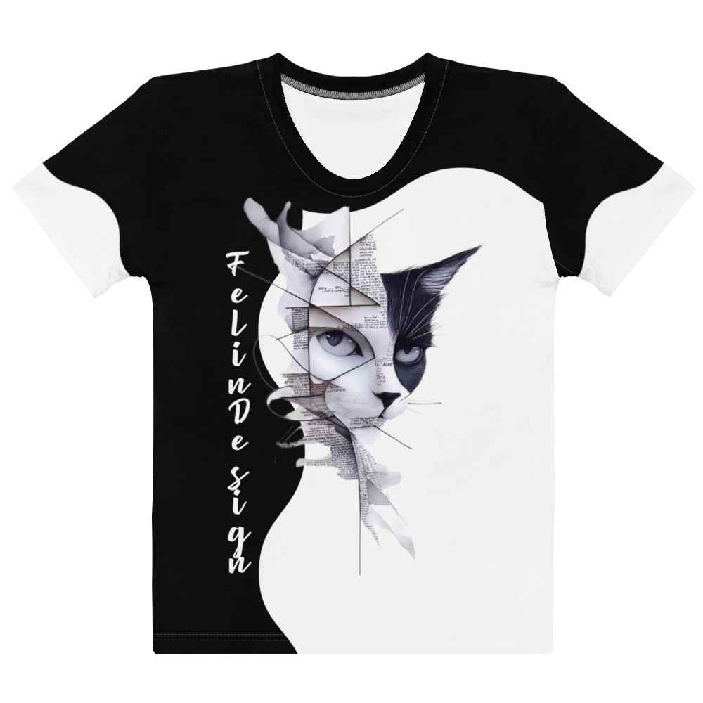 Women’s cotton crew neck t-shirt Cats FelinDesign