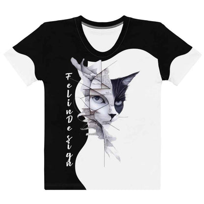 Women’s cotton crew neck t-shirt Cats FelinDesign