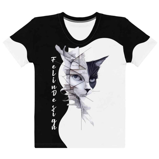 Women’s cotton crew neck t-shirt Cats FelinDesign