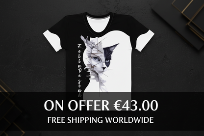 Women’s cotton crew neck t-shirt Cats FelinDesign