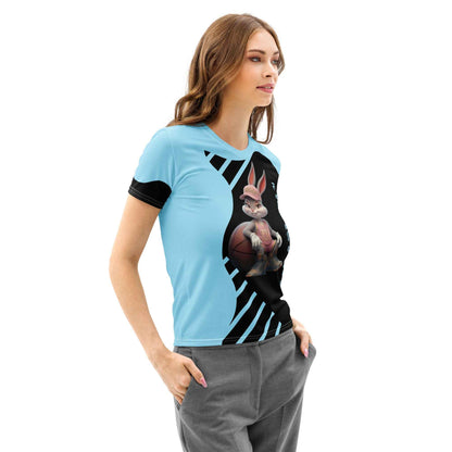 Women's Cotton Crew Neck T-Shirt - Premium Stretch Short Sleeve Tee Sky blue FelinDesign