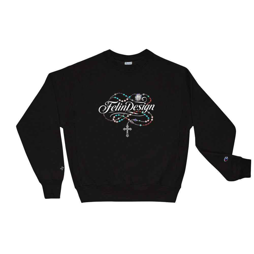 Champion Sweatshirt FelinDesign Colored Rosary Men's Cotton Crew Neck