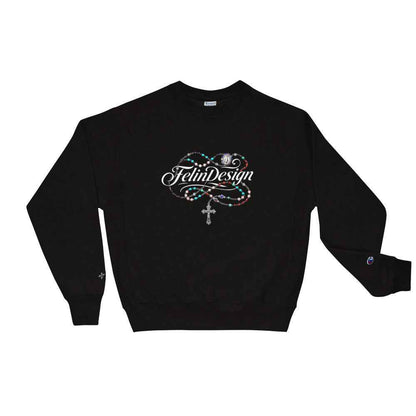 Champion Sweatshirt FelinDesign Colored Rosary Men's Cotton Crew Neck