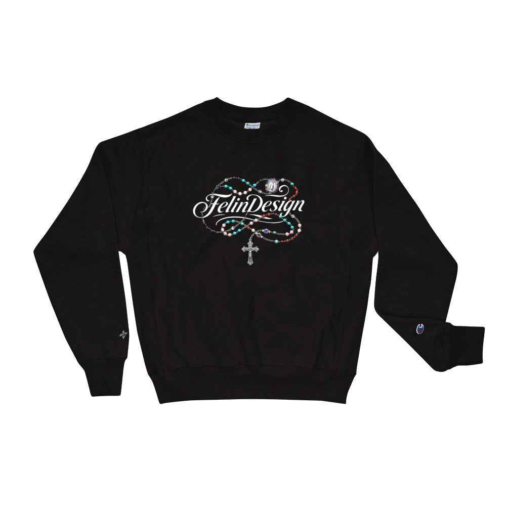 Champion Sweatshirt FelinDesign Colored Rosary Men's Cotton Crew Neck