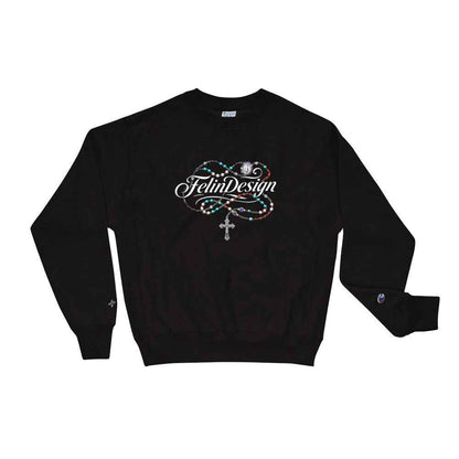 Champion Sweatshirt FelinDesign Colored Rosary Men's Cotton Crew Neck