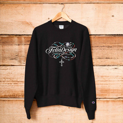 Champion Sweatshirt FelinDesign Colored Rosary Men's Cotton Crew Neck