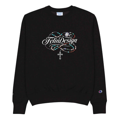 Champion Sweatshirt FelinDesign Colored Rosary Men's Cotton Crew Neck