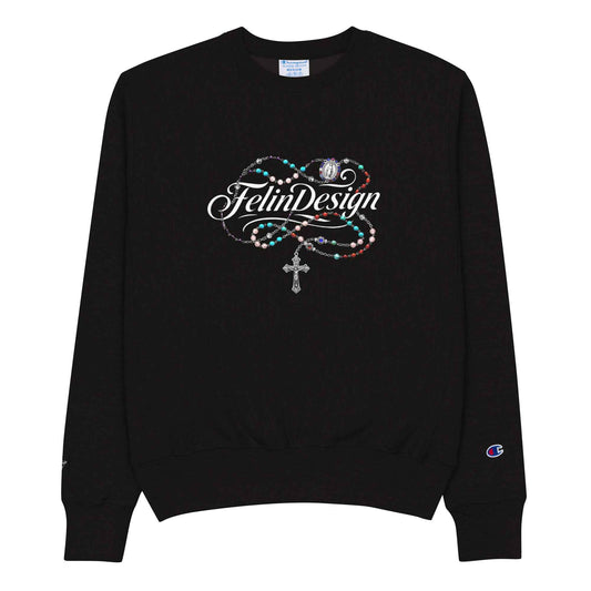 Champion Sweatshirt FelinDesign Colored Rosary Men's Cotton Crew Neck