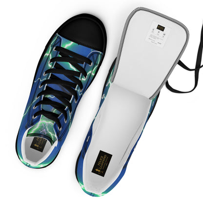 FelinDesign High-Top Sneakers - Blue Lightning Design Men's High-Top Shoes - FelinDesign