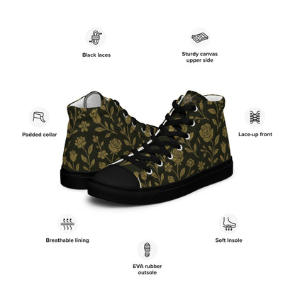 Stylish High-Top Men's Canvas High Top Sneakers Rose #45 | Trendy Casual Footwear for Men | Elegant Design - FelinDesign