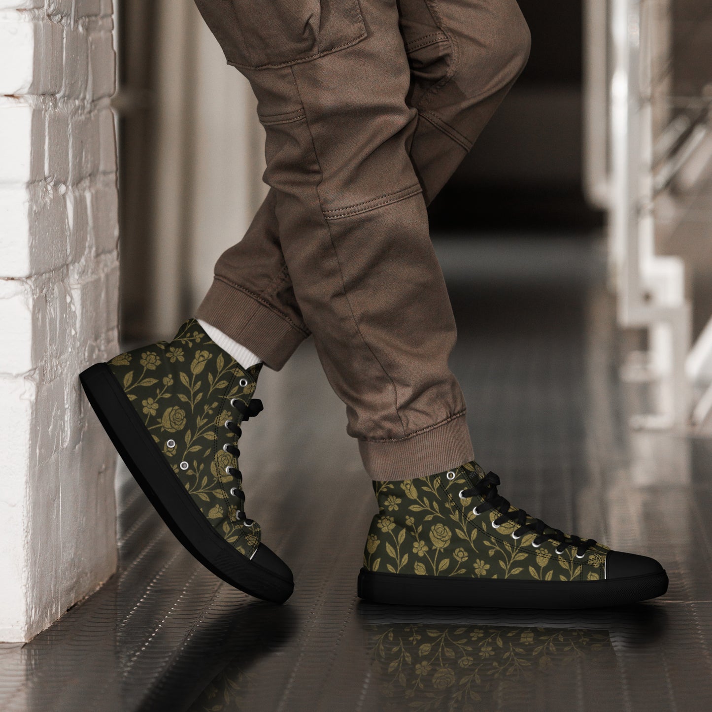 Stylish High-Top Men's Canvas High Top Sneakers Rose #45 | Trendy Casual Footwear for Men | Elegant Design - FelinDesign