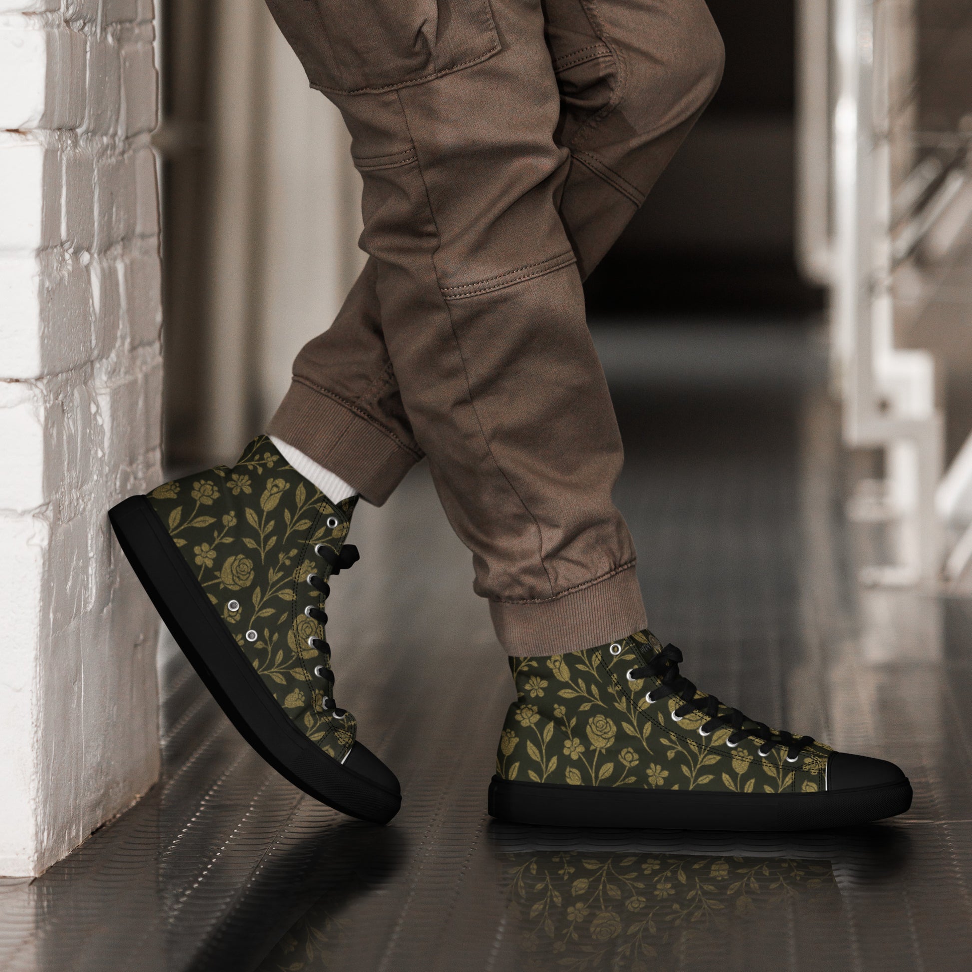 Stylish High-Top Men's Canvas High Top Sneakers Rose #45 | Trendy Casual Footwear for Men | Elegant Design - FelinDesign