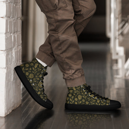 Stylish High-Top Men's Canvas High Top Sneakers Rose #45 | Trendy Casual Footwear for Men | Elegant Design - FelinDesign