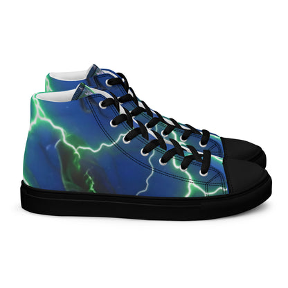 FelinDesign High-Top Sneakers - Blue Lightning Design Men's High-Top Shoes - FelinDesign