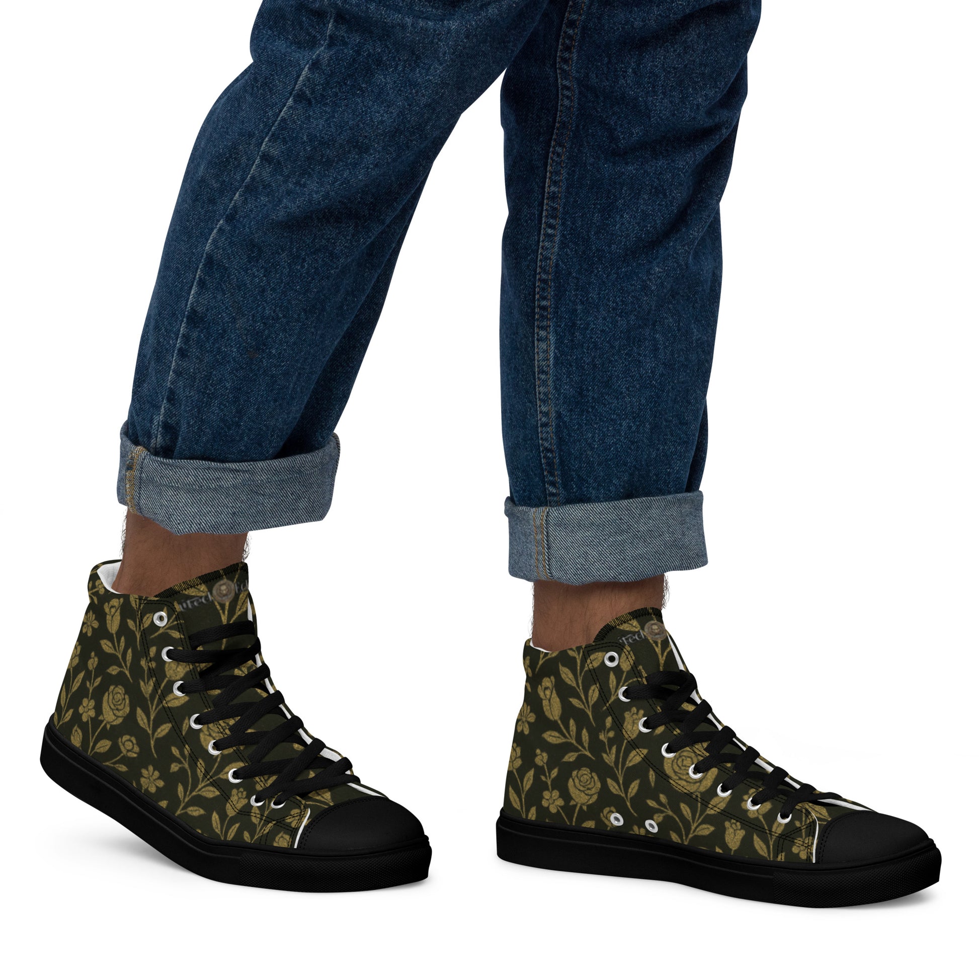 Stylish High-Top Men's Canvas High Top Sneakers Rose #45 | Trendy Casual Footwear for Men | Elegant Design - FelinDesign