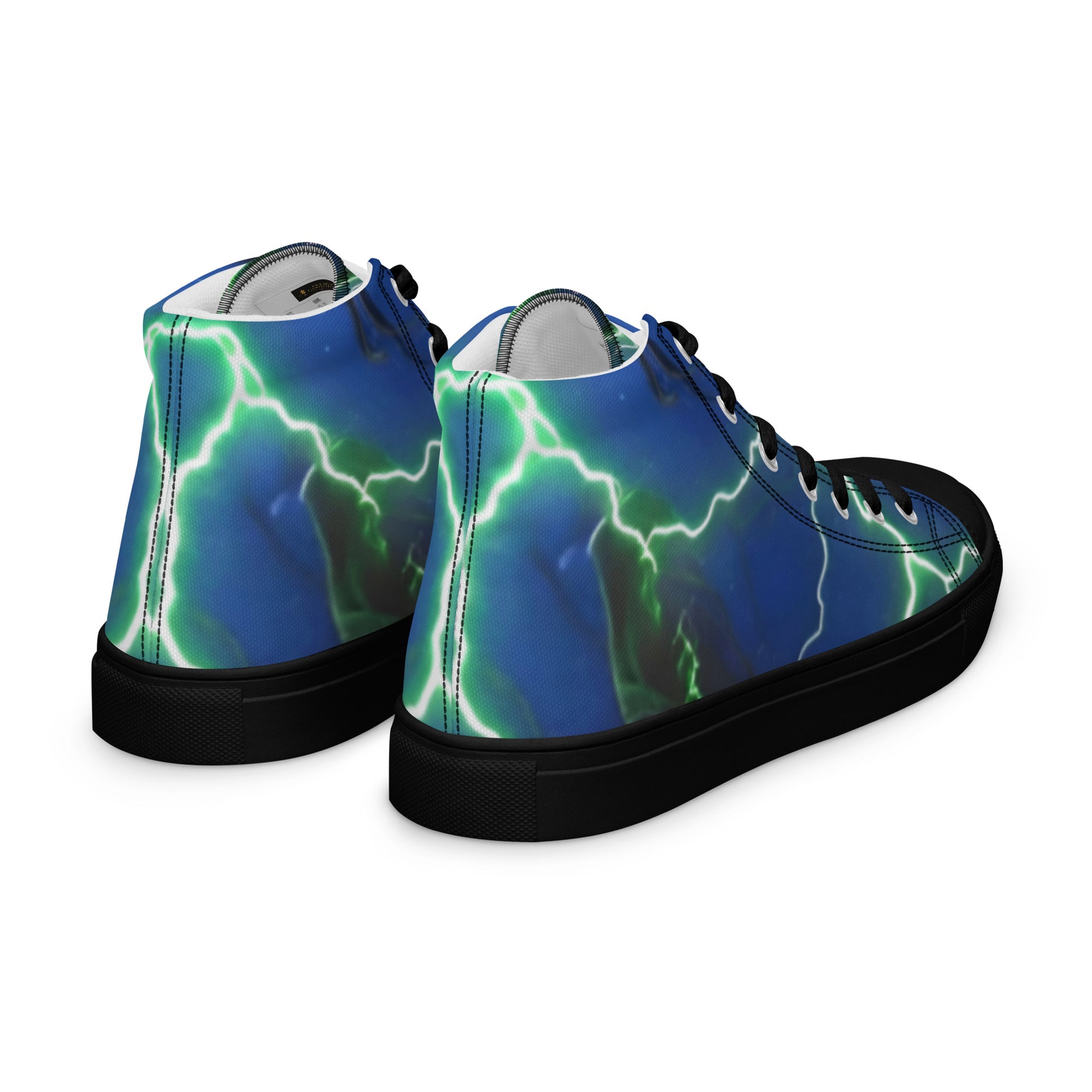 FelinDesign High-Top Sneakers - Blue Lightning Design Men's High-Top Shoes - FelinDesign