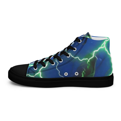 FelinDesign High-Top Sneakers - Blue Lightning Design Men's High-Top Shoes - FelinDesign