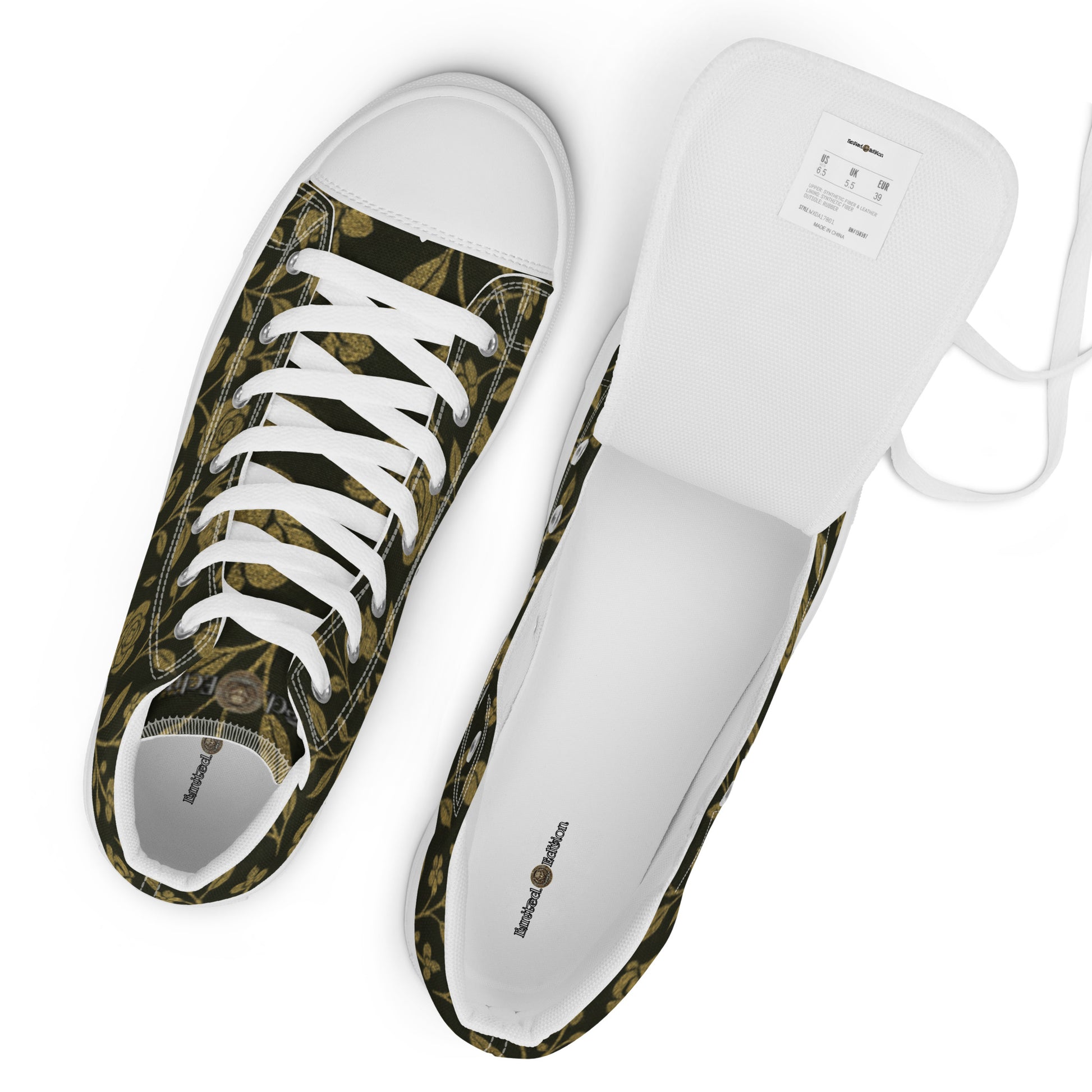 Stylish High-Top Men's Canvas High Top Sneakers Rose #45 | Trendy Casual Footwear for Men | Elegant Design - FelinDesign