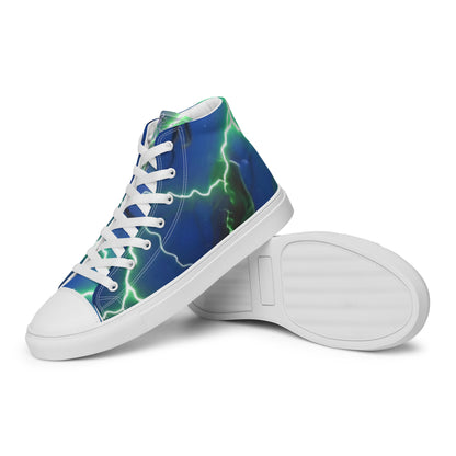 FelinDesign High-Top Sneakers - Blue Lightning Design Men's High-Top Shoes - FelinDesign