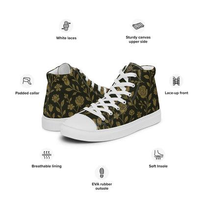 Stylish High-Top Men's Canvas High Top Sneakers Rose #45 | Trendy Casual Footwear for Men | Elegant Design - FelinDesign