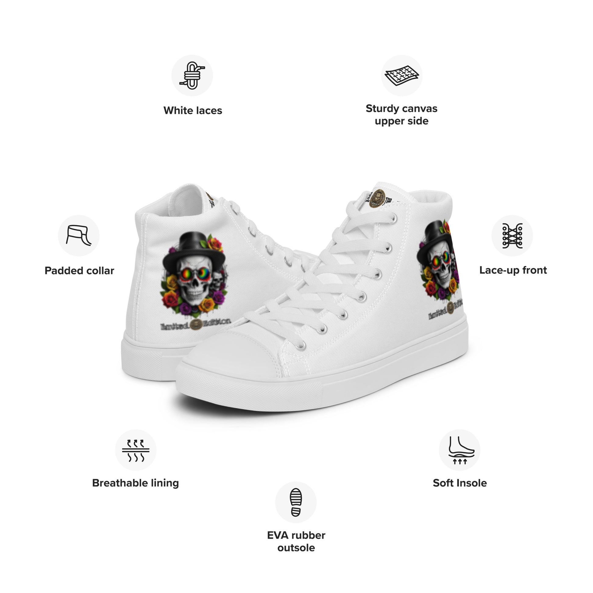 Men's High Top Canvas Sneakers Casual Chic Fashion Sports Shoes Breathable Everyday Walking Shoes - FelinDesign
