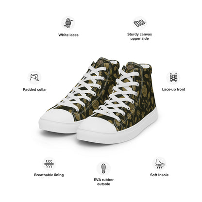 Stylish High-Top Men's Canvas High Top Sneakers Rose #45 | Trendy Casual Footwear for Men | Elegant Design - FelinDesign