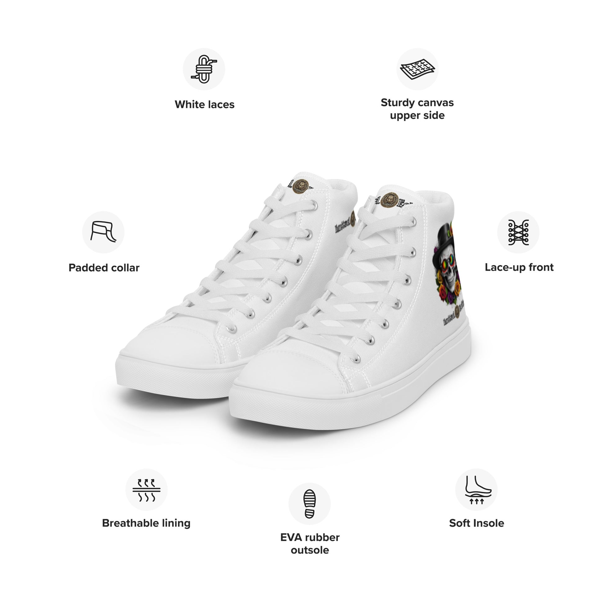 Men's High Top Canvas Sneakers Casual Chic Fashion Sports Shoes Breathable Everyday Walking Shoes - FelinDesign