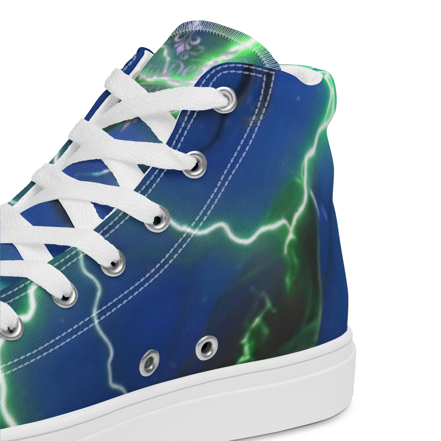 FelinDesign High-Top Sneakers - Blue Lightning Design Men's High-Top Shoes - FelinDesign
