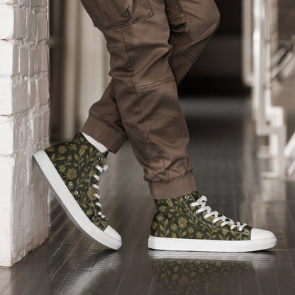 Stylish High-Top Men's Canvas High Top Sneakers Rose #45 | Trendy Casual Footwear for Men | Elegant Design - FelinDesign