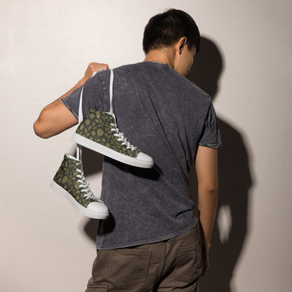 Stylish High-Top Men's Canvas High Top Sneakers Rose #45 | Trendy Casual Footwear for Men | Elegant Design - FelinDesign