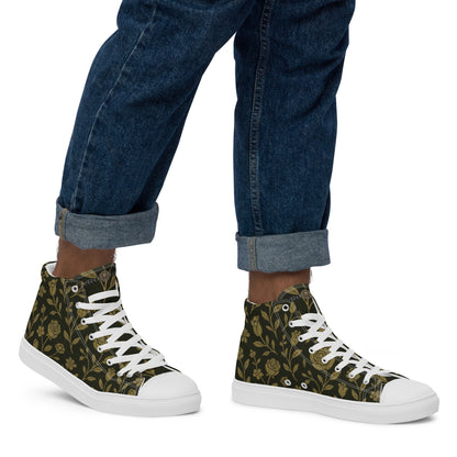 Stylish High-Top Men's Canvas High Top Sneakers Rose #45 | Trendy Casual Footwear for Men | Elegant Design - FelinDesign