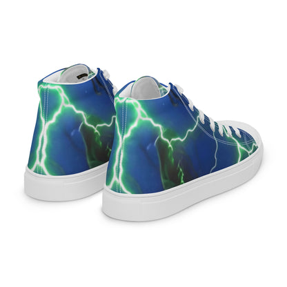 FelinDesign High-Top Sneakers - Blue Lightning Design Men's High-Top Shoes - FelinDesign