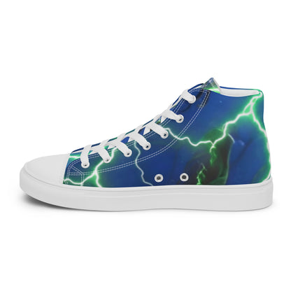 FelinDesign High-Top Sneakers - Blue Lightning Design Men's High-Top Shoes - FelinDesign