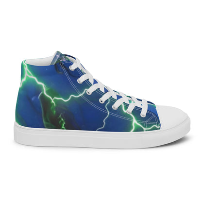 FelinDesign High-Top Sneakers - Blue Lightning Design Men's High-Top Shoes - FelinDesign