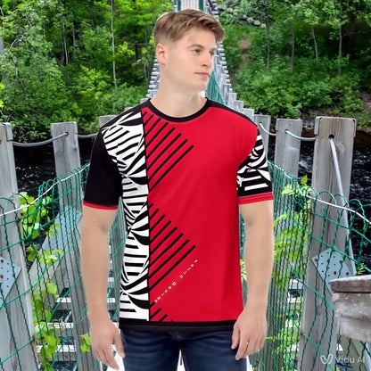 FelinDesign /500 Collection Men's Elegant Red Slim Fit Soft Cotton Casual Fashion T-Shirt