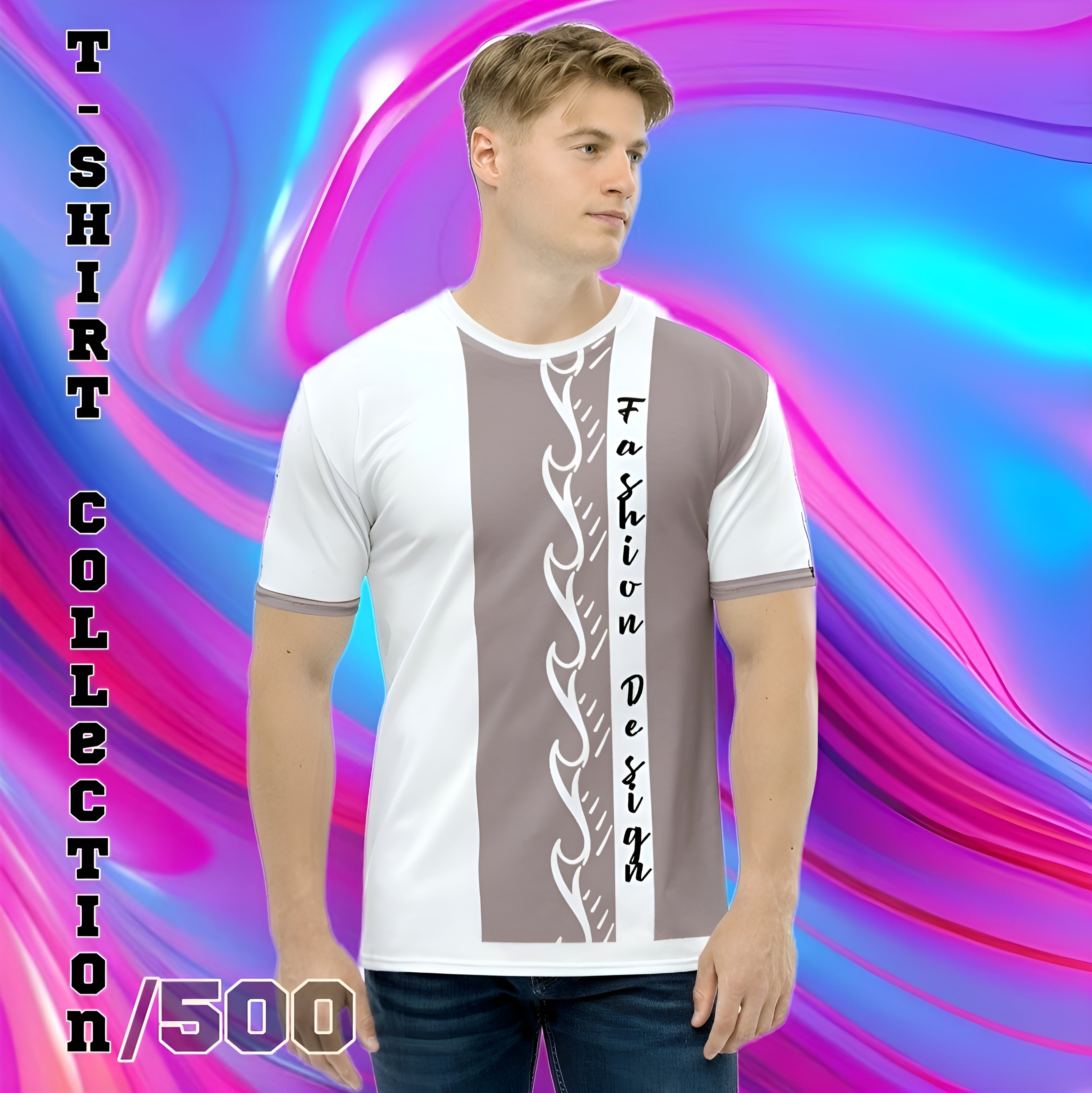 FelinDesign /500 Collection Men's T-shirt Elegant in Soft Cotton Casual Italian Fashion Men's T-shirt Style - FelinDesign
