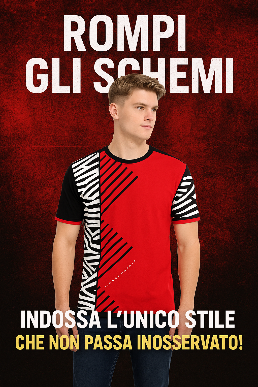 FelinDesign /500 Collection Men's Elegant Red Slim Fit Soft Cotton Casual Fashion T-Shirt - FelinDesign