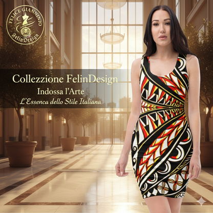 FelinDesign Elegant Maori Style Bodycon Dress for Women Stretch Casual Ceremony - FelinDesign