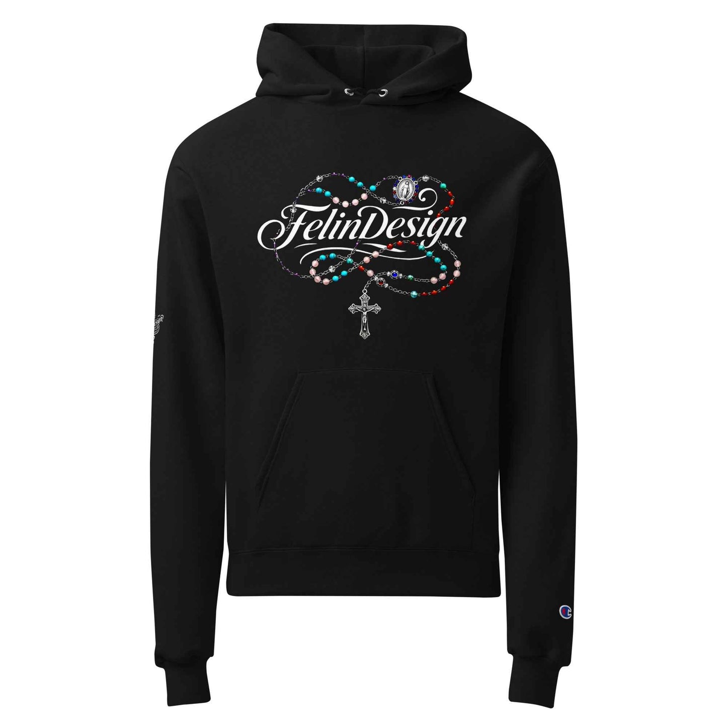 Unisex Champion hoodie FelinDesign Colored Rosary Men's Cotton Crew Neck