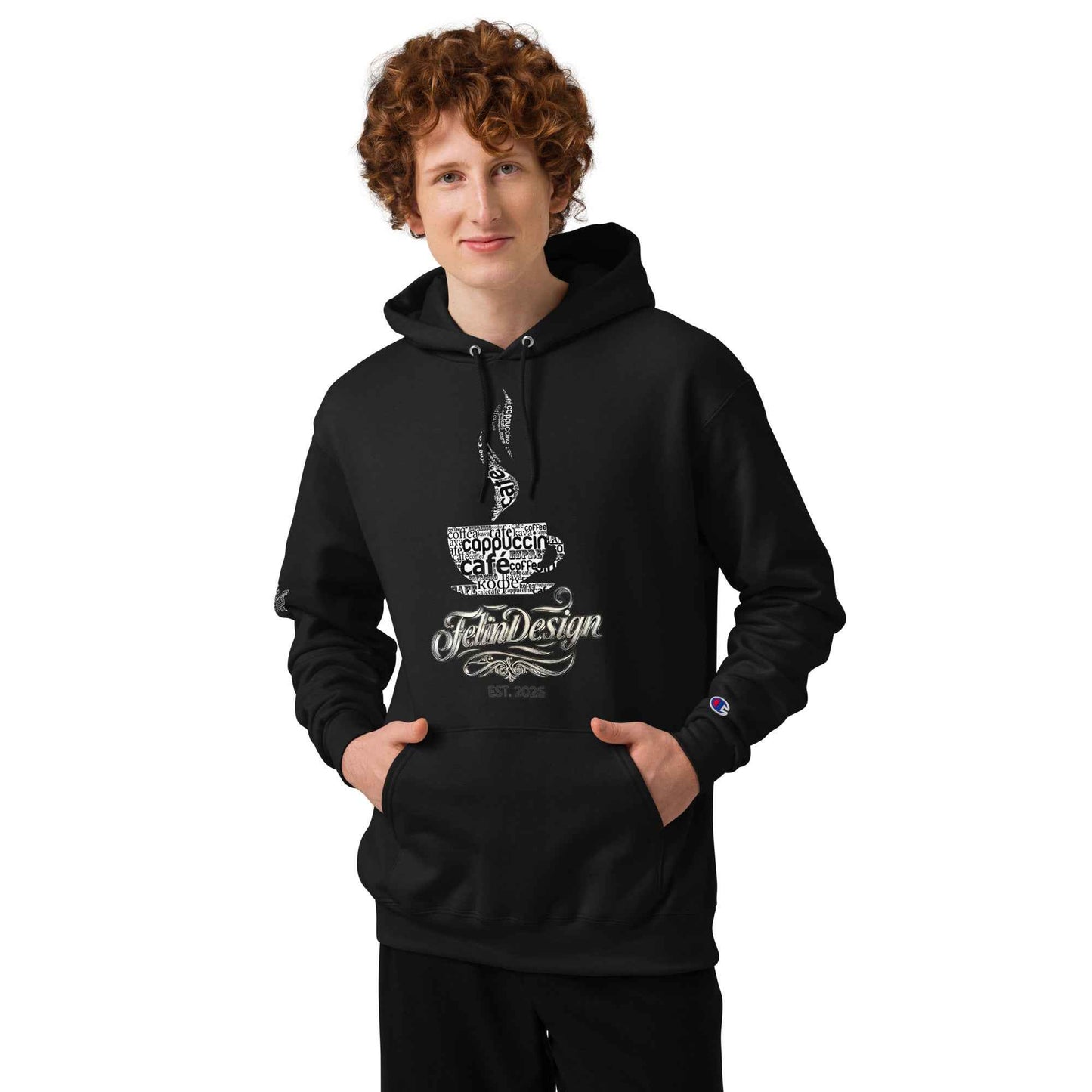 Unisex Champion hoodie Coffee Bar FelinDesign