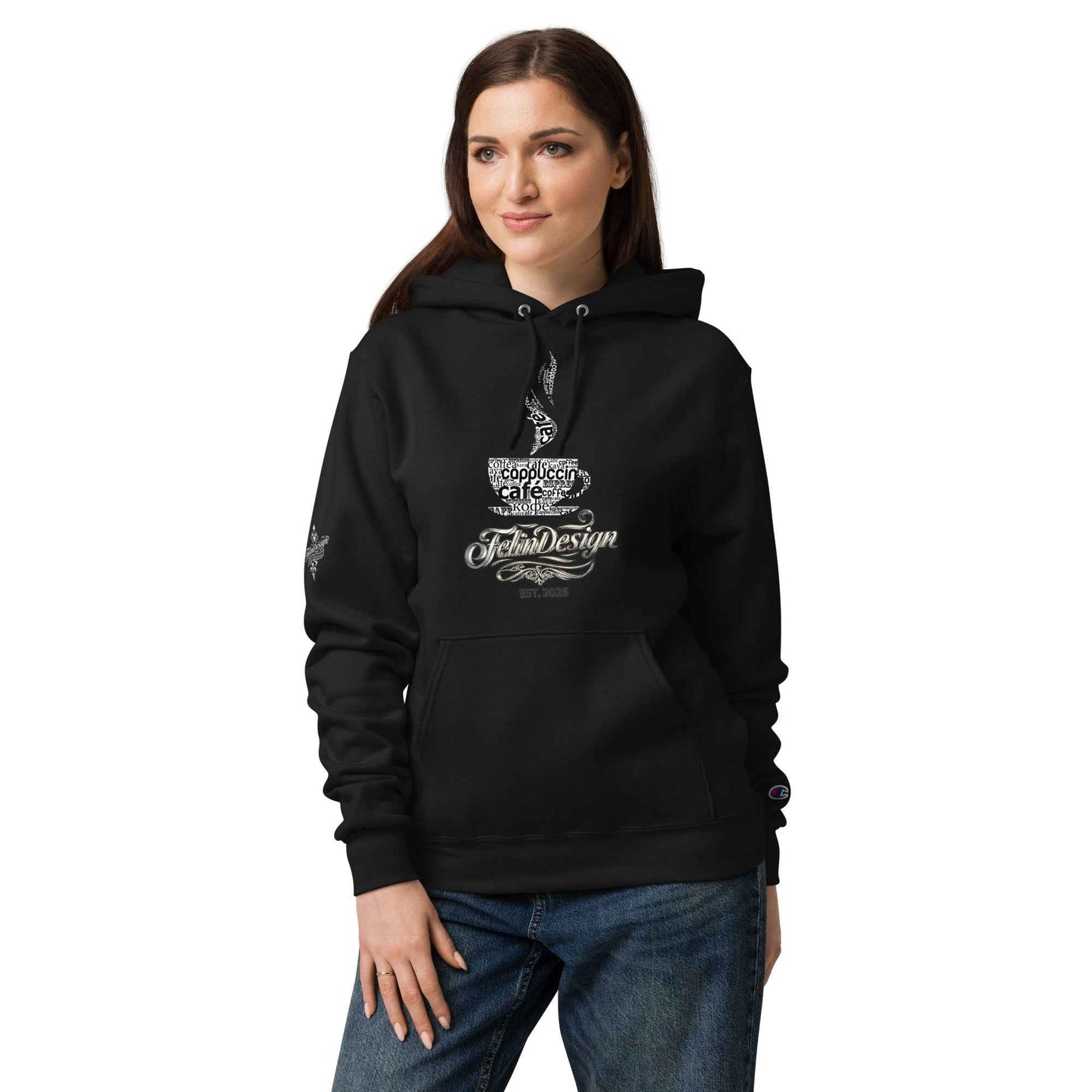 Unisex Champion hoodie Coffee Bar FelinDesign