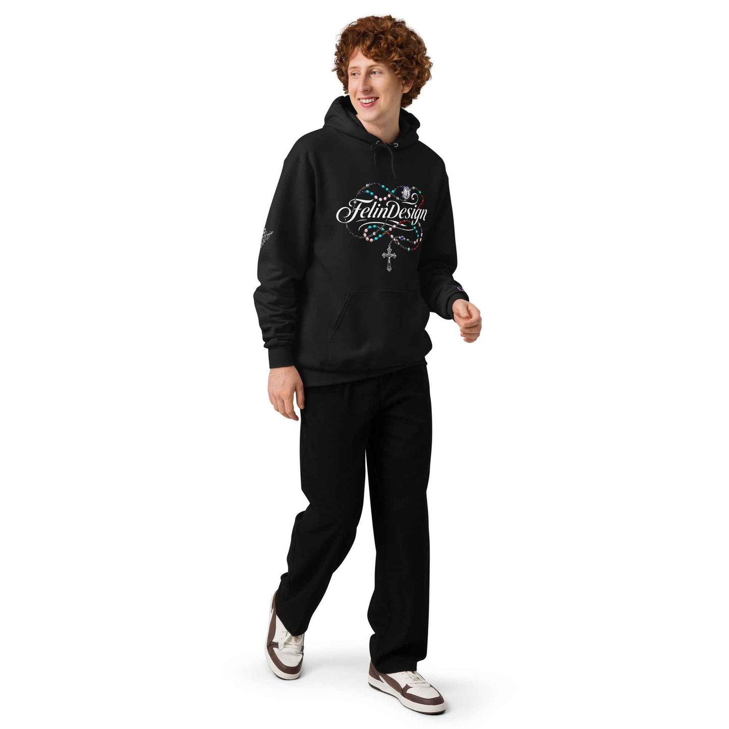 Unisex Champion hoodie FelinDesign Colored Rosary Men's Cotton Crew Neck