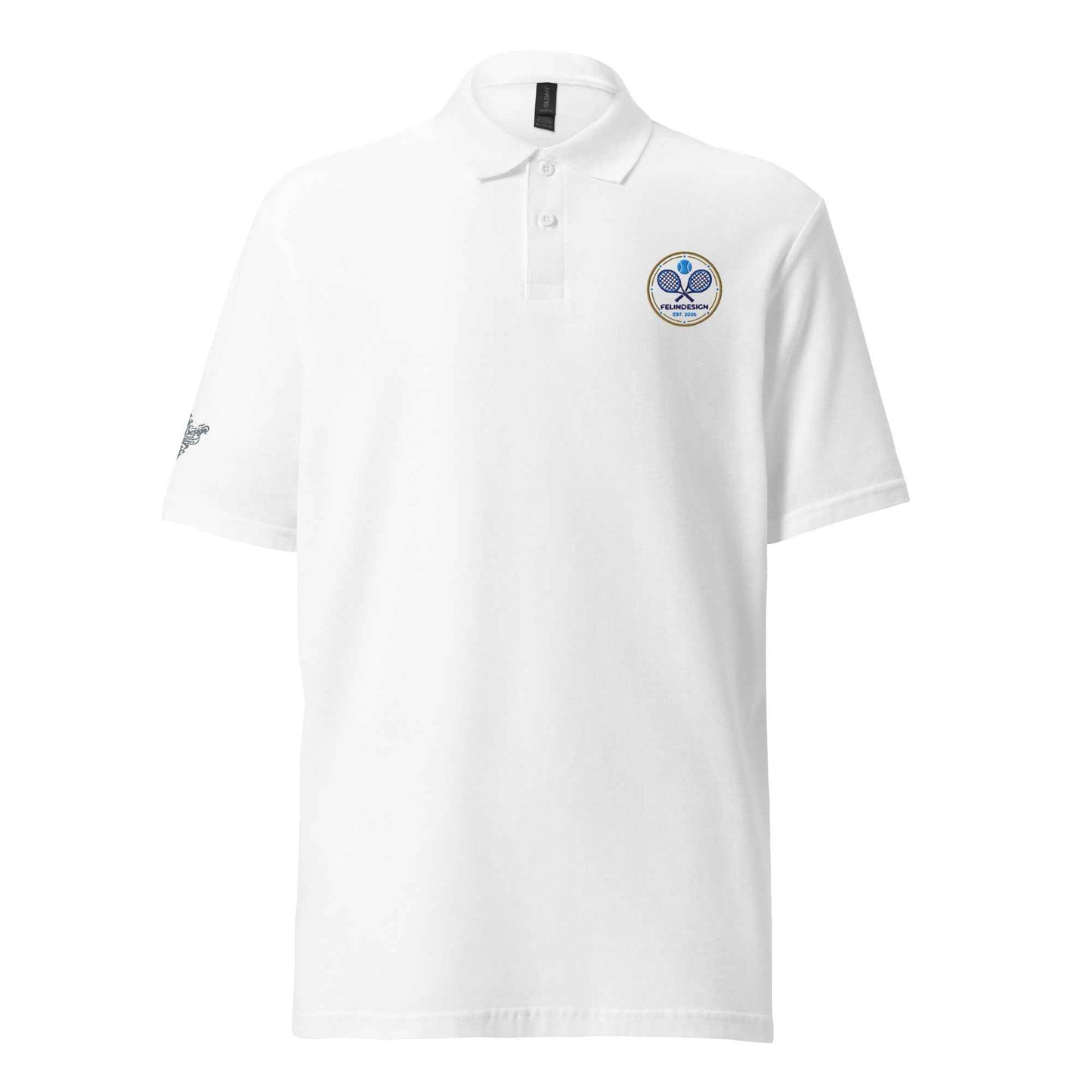 Unisex pique polo shirt Tennis logo embroideryFelinDesign