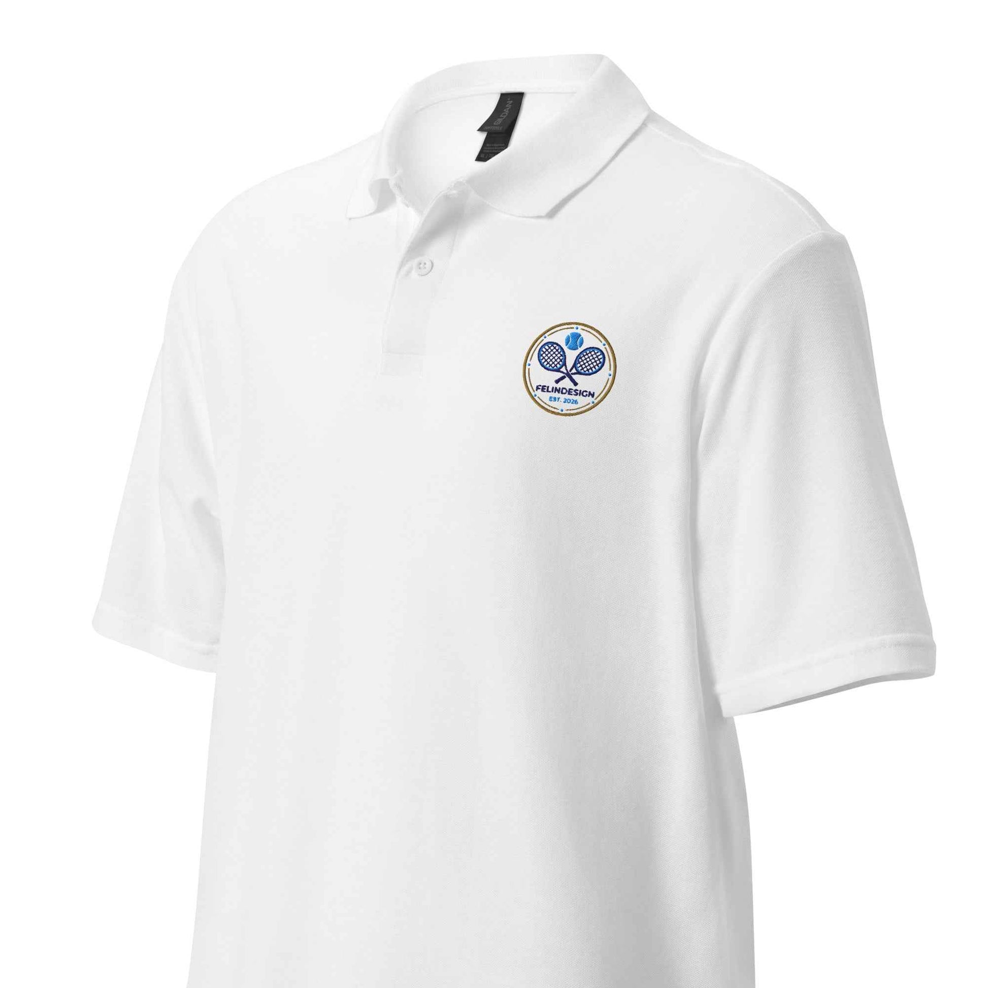 Unisex pique polo shirt Tennis logo embroideryFelinDesign