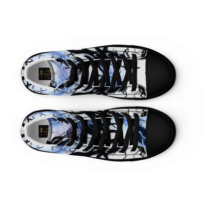 Women’s high top canvas shoes FelinDesign Blue lightning - FelinDesign