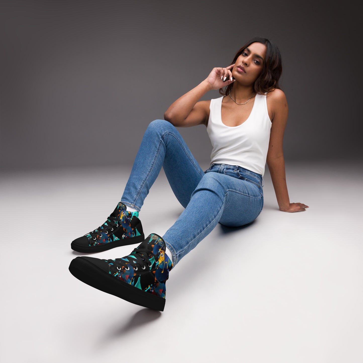 Fashionable Sneakers for Women | Comfy & Trendy Women's Canvas High Tops | Casual Sports Shoes | Stylish Footwear 432 - FelinDesign